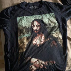 Zombie Mona Lisa Shirt Black Large.